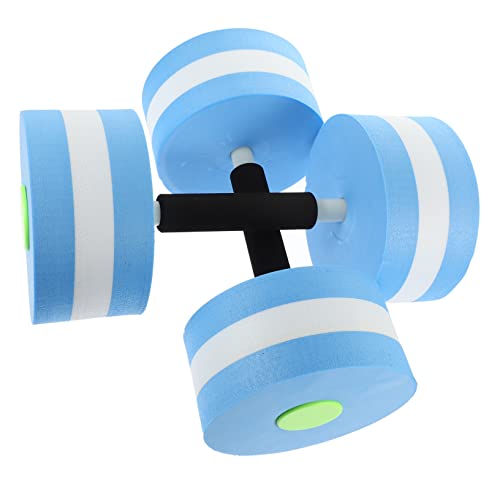 OSOLADY 2Pcs Eva Floating Dumbbell for Water Aerobics and Aquatic Fitness Durable Blue Barbells for Swimming for Pool Workouts and Exercise