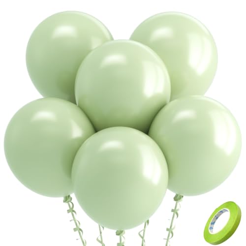 Image of Bezente Sage Green Balloons Latex Party Balloons 30 Pack 18 inch Large