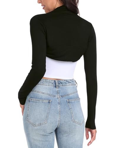 Hde HDE-49390 Open Front Shrugs For Women Long Sleeve Bolero Cropped Cardigan Sweater S-4X thumb #4