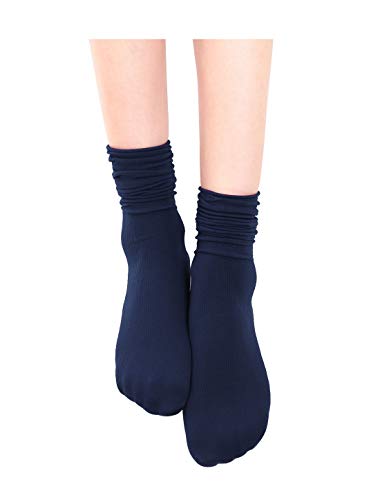 Image of uxcell Women Elastic Selvedge Cuffs Sheer Nylon Crew Socks 2 Pairs