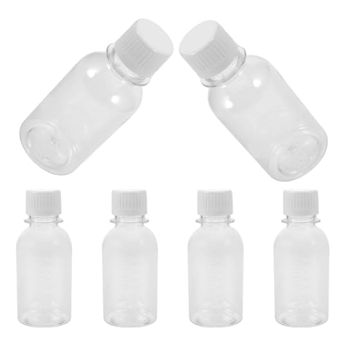 GALPADA 6 Piezas Frascos Boticario Tapa para Almacenamiento de Medicina Dosificador Graduado para Dosis Precisa Envases Plásticos Resistentes para Viaje y Uso Diario