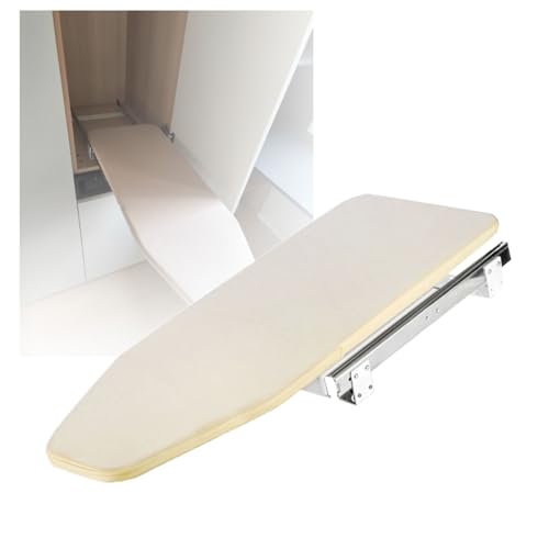 Retractable Ironing Board, Pull-out Fold Ironing Board, Buit-in Closet Retractable Ironing Board Space-Saving,for Wardrobe Cloakroom Home Apartment(Beige)