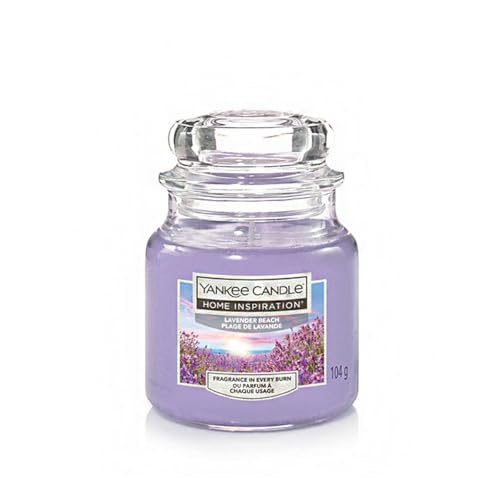 Yankee Candle Home Inspiration Lavender Beach Scented Jar Candle Purple Glass Container 104g