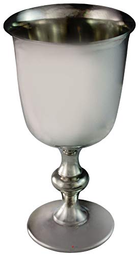 I LUV LTD Chalice Pewter Wine Goblet Plain Design Flared Lip Shaped Stem 5