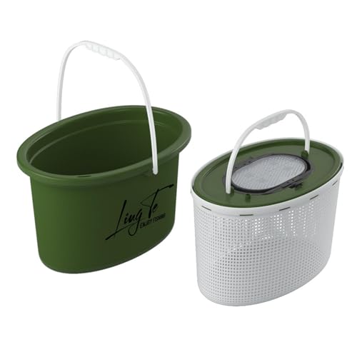 Cubo portátil con asa para transporte en vivo, verde, 12 L