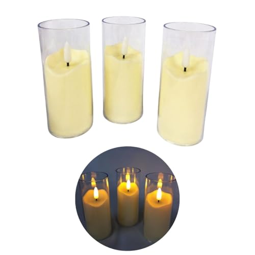 Kit 3 Velas Decorativas LED Chama Realista Natal e Halloween– 12,5cm