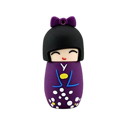 16GB Linda muñeca Japonesa púrpura USB de Dibujos Animados Thumb Flash Drive...