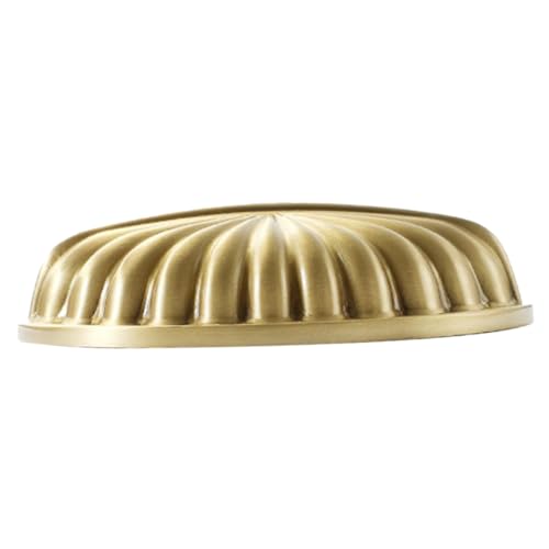 Gatuida Tirador de Latón para Muebles con Diseño Forma de Manija Resistente y Duradera para Puertas de Armario Cocina y Dormitorio Acabado Dorado