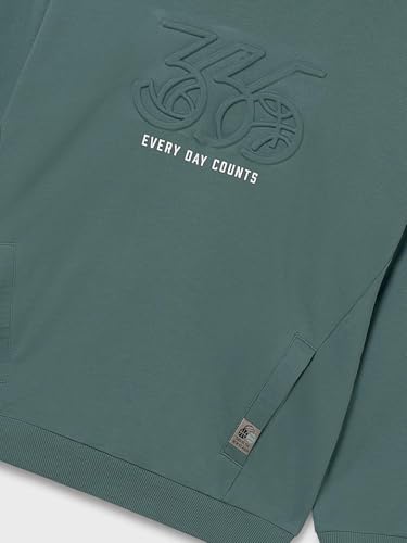 Mayoral Embossed Hooded Pullover for Boys Pine3