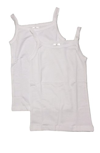CARLINO Girl's 2-Pack Spaghetti Strap Camisole Undershirts - 100% Cotton, Extra Soft