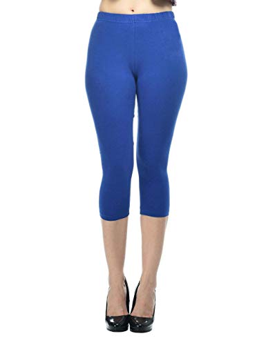 Image of Frenchtrendz Women's Cotton Spandex Stretchable Mid Rise Slim Fit Legging Capris (XS-4XL)