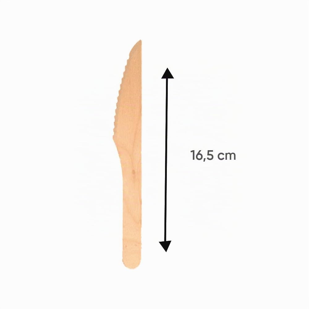 Générique 1000 Couteaux jetables en bois 165 mm biodégradables