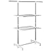 Produktbild HOMCOM Turmwäscheständer ausziehbar Standtrockner mit 3 Ebenen, klappbare Flügel, Rollen, Wäschetrockner für Innen und Außen, Weiß, 83-136,5 x 45,5 x 154 cm