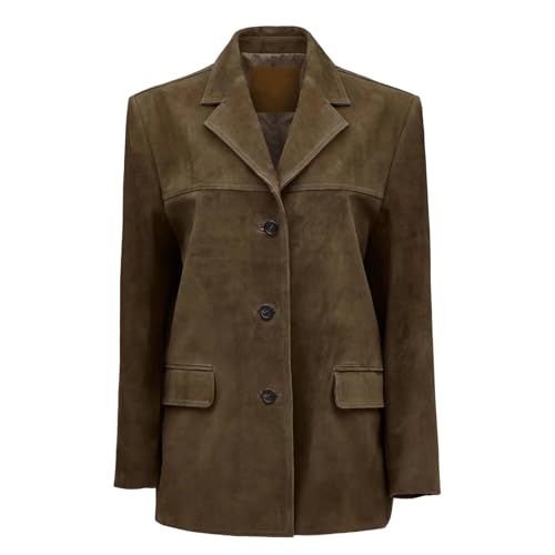 Y2K フェイクレザースエードジャケット女性秋冬トレンディカジュアル特大ブレザーアウター