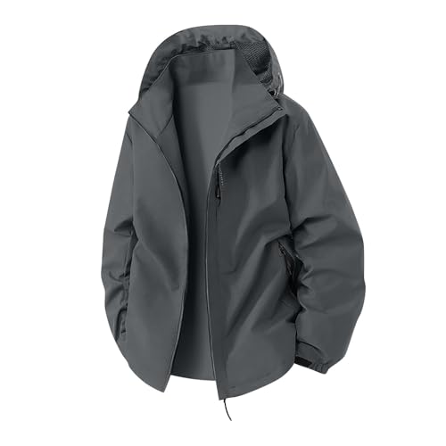 Jackets for Men Casual Lightweight Long Sleeve Hooded Windbreaker Zip-Up Versatile Outdoor Comfort Activities Coat