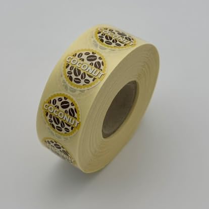 Coconut Milk Coffee Shop Barrista Labels 20mm 1000 Labels per roll, Brown - Image 2