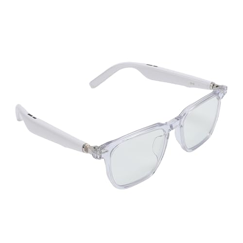 Sanpyl AI Translator Smart Glasses for Men Women, Bluetooth Audio Sunglasses Support 100 Languages Real Time Translation, Video Translation (White)