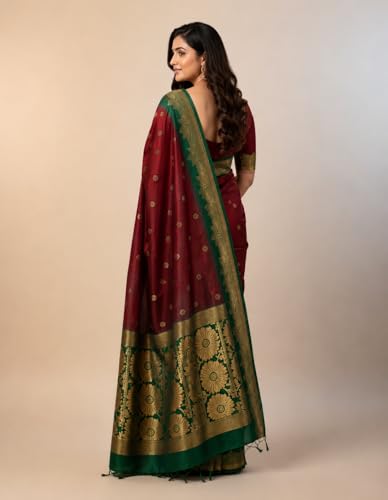 Image of Yashika Women's Banarasi Silk Traditional Motifs Jacquard Woven Saree | Blue Color Saree | Women Sari | Saree