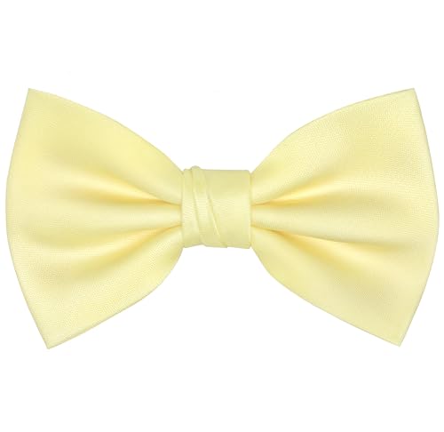 OCIA Gravata de smoking formal ajustável para homem, pré-atada, para casamento, festa, Amarelo, Tamanho único