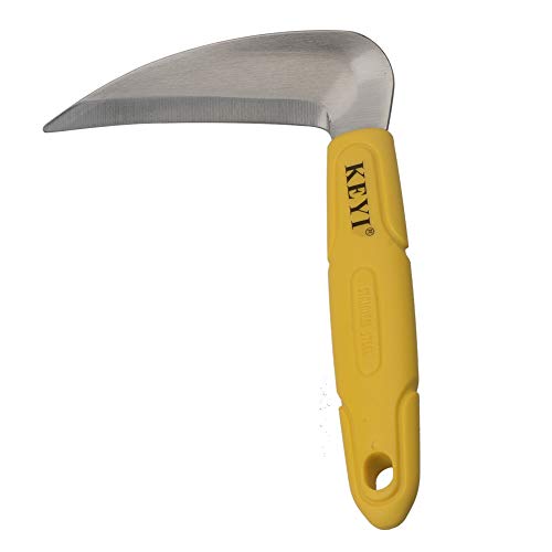 KEYI 6-Inch Japanese Style Mini Sickle, Professional Gardening Grass Brush Tools, Vegetables Harvesting Sickle, Tight Space Weeding Sickle-Multipurpose