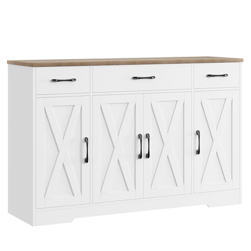 HOSTACK Buffet Cabinet with Drawers, 55' Large...