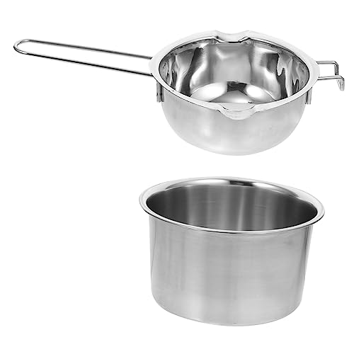 SOLUSTRE 1Set Double Boiler Pot Stainless Steel Candy Melting Pot for Chocolate Butter and Candle Making Easy to Clean Humanized Design for Kitchen Use