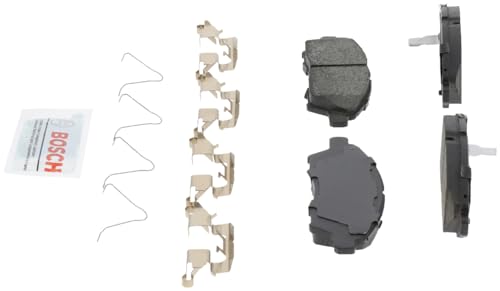 Image of BOSCH BE1592H Blue Ceramic Disc Brake Pad Set with Hardware - Front | Compatible with Select Nissan Versa, Versa Note