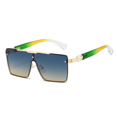 Lunettes de soleil surdimensionnées avec verres dégradés multicolores originaux