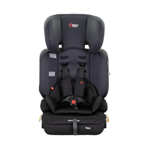 Mother’s Choice Pace Convertible Booster Seat – 6 Months to 8 Years, Adjustable 5-Point Harness to Vehicle Seat Belt, Easy Installation, 3-Across Narrow Design, with Cup Holders and Washable Cover