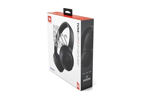 JBL Tune 510 BT – Bluetooth On-Ear Kopfhörer - Schwarz – Faltbare Headphones mit Freisprechfunktion – Kompatibel mit Sprachassistenten – Lange Laufzeit von bis zu 40 Stunden