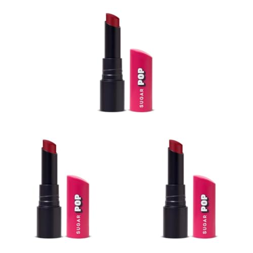 Image of SUGAR POP Ultrastay Transferproof Lipstick | 100% Transferproof | Waterproof Matte Lipstick | Vitamin E | 4 gm - 11 Maroon Magic (Pack of 3)
