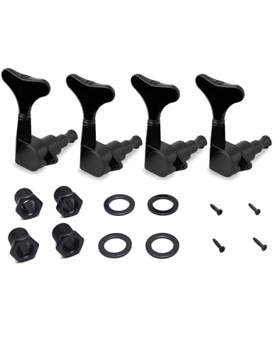 Mécaniques pour guitare basse Black-02 à engrenage précis assurant un accordage stable et fluide