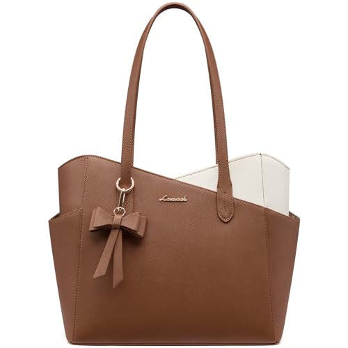 LOVEVOOK Small Tote Purse for Women, 2026 Structured PU Leather Handbags with Top Handle, Elegant...