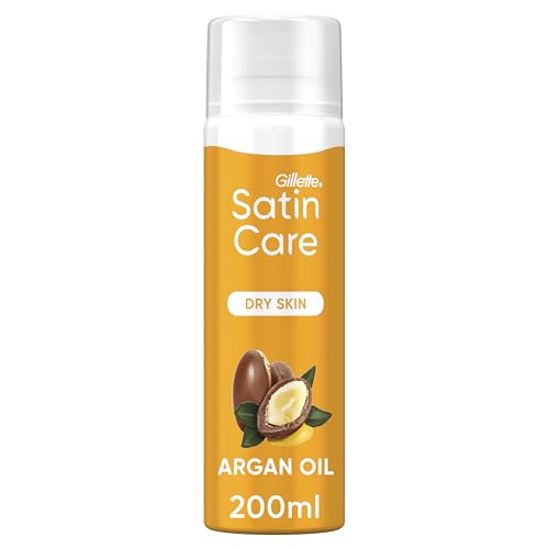 Satin Care Rasiergel Damen Rasierschaum für Die Intimrasur mit Einem Hauch von Arganöl für Trockene Haut Schützt Die Haut vor Hautirritationen 200ml