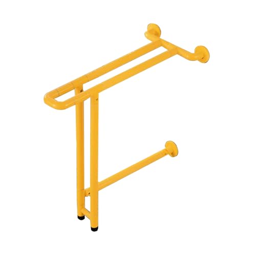 グラブバー トイレの手すり 手すり 介護 テクスチャグリップトイレグラブレール 夜間の高齢者の転倒を防ぐための発光デザイン(Yellow,70x75cm/28x30in)