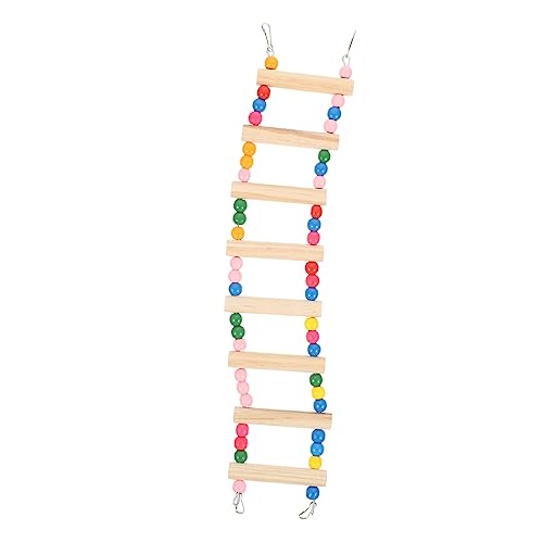 GRIRIW Parakeet Climbing Step Ladder Wooden Bird Toy Bird Intelligence Training Ladder