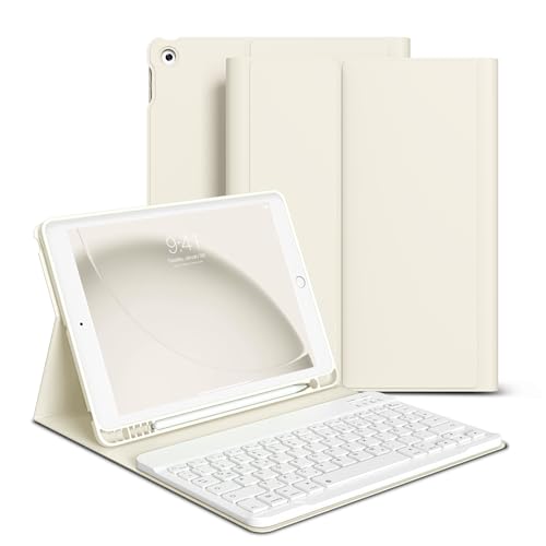 zoyu Hülle mit Tastatur für iPad 9./8./7. Generation 10,2 Zoll 2021/2020/2019, Abnehmbare kabellose Keyboard, Auto Sleep...