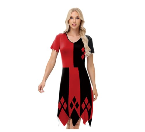 Robe de super-héros clown femme, exprimez votre audace en rouge et noir