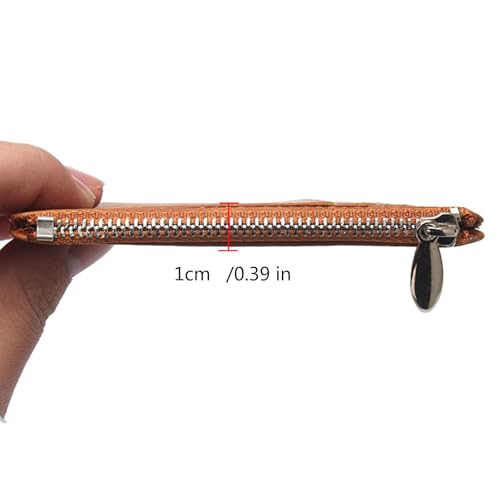 Zippered Small Card Holder Compact Blocking Zippered Card Holder PU Leather Short Wallet Coin Purse Change Pocket for Secure Travel and Daily Use4