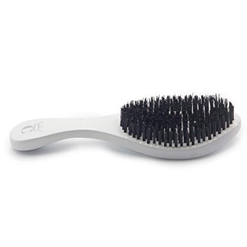 NEW Crown Quality Products Platinum White - HARD BRISTLE Contour Wave Brush - “THE ORIGINAL” Curved Wave Brush - 360 Waves in Days