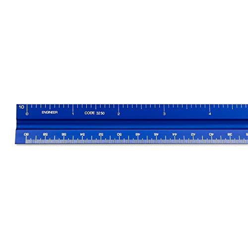 Image of Alumicolor Aluminum Engineer Solid Drafting Scale, 12IN, Blue