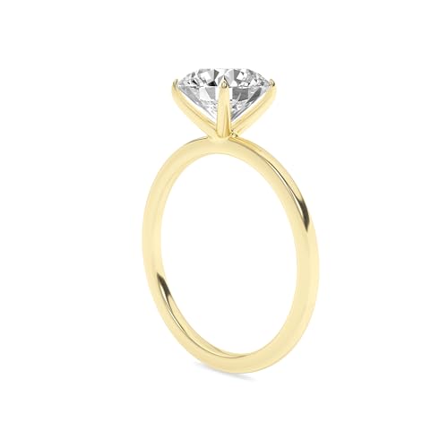 SAVEARTH DIAMONDS 0.50 Carat - 2 Carat 4-Prong Solitaire Engagement Rings For Women, Round Lab Created Moissanite Promise Ring For Her 10K / 14K Solid Gold or 925 Sterling Silver | VVS1 Quality4