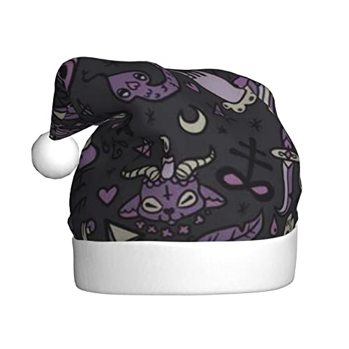 COMAAM Lila Schwarz Goth Gruselige Erwachsene Plüsch Weihnachtsmütze...