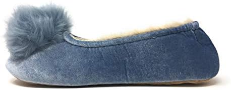 ooohyeah Women’s Pom Pom Blue Pom pom Slippers M (Shoe Size 7/8) | Image 2