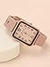 MANIFO Square Arabic Numerals Analog Quartz Watch Silicone Strap Wrist Watch for Men Women Naked Color