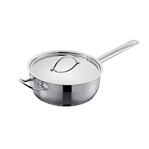 11 inch saucepan with Lid, 6.5Qt Saute Pans Skillet with Heat-resisted Handle, Professional Home Chef Grade Clad cooking Pot for Gas, Induction cooktops