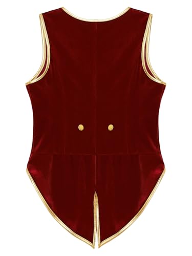 Kids Boys Vintage Medieval Vest Tailcoat Velvet Victorian Steampunk Renaissance Vampire Waistcoat4