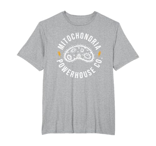 Mitochondria Powerhouse Co. T-Shirt, Men's Big and Tall, Heather Grey, 2X Tall