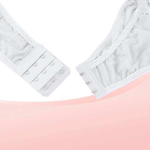 Slocyclub Sexy Midnight Womens Stretch Mesh Metal Clasp Garter Belt, White, XL - Thumbnail 7