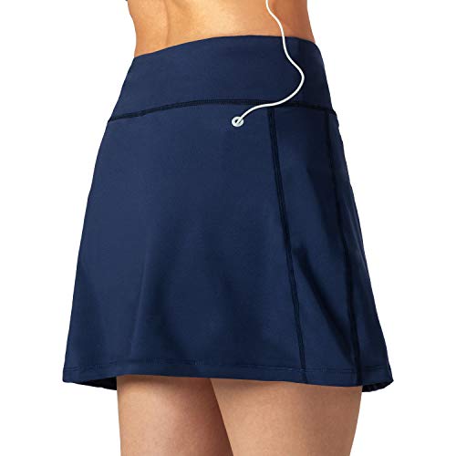 Eoulawey Women's Athletic Skorts Golf Tennis Skirt with Phone Pockets Lightweight Running Workout Sports Lounge Walking(Blue-M)